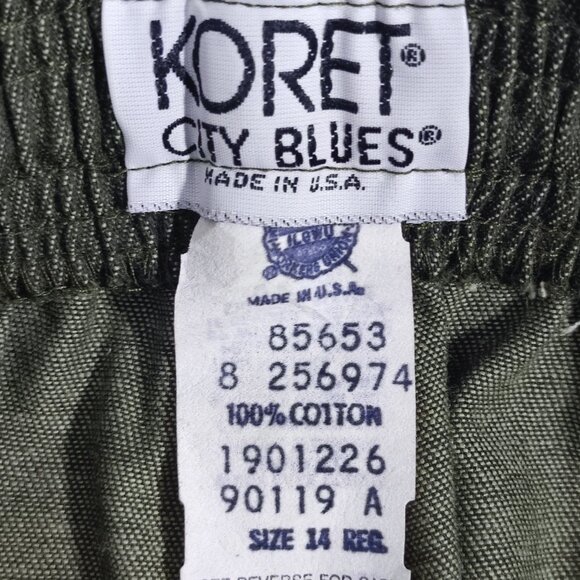 Koret City Blues Pull On Pants women's size 14 reg. olive green baggy loose fit - Picture 5 of 12